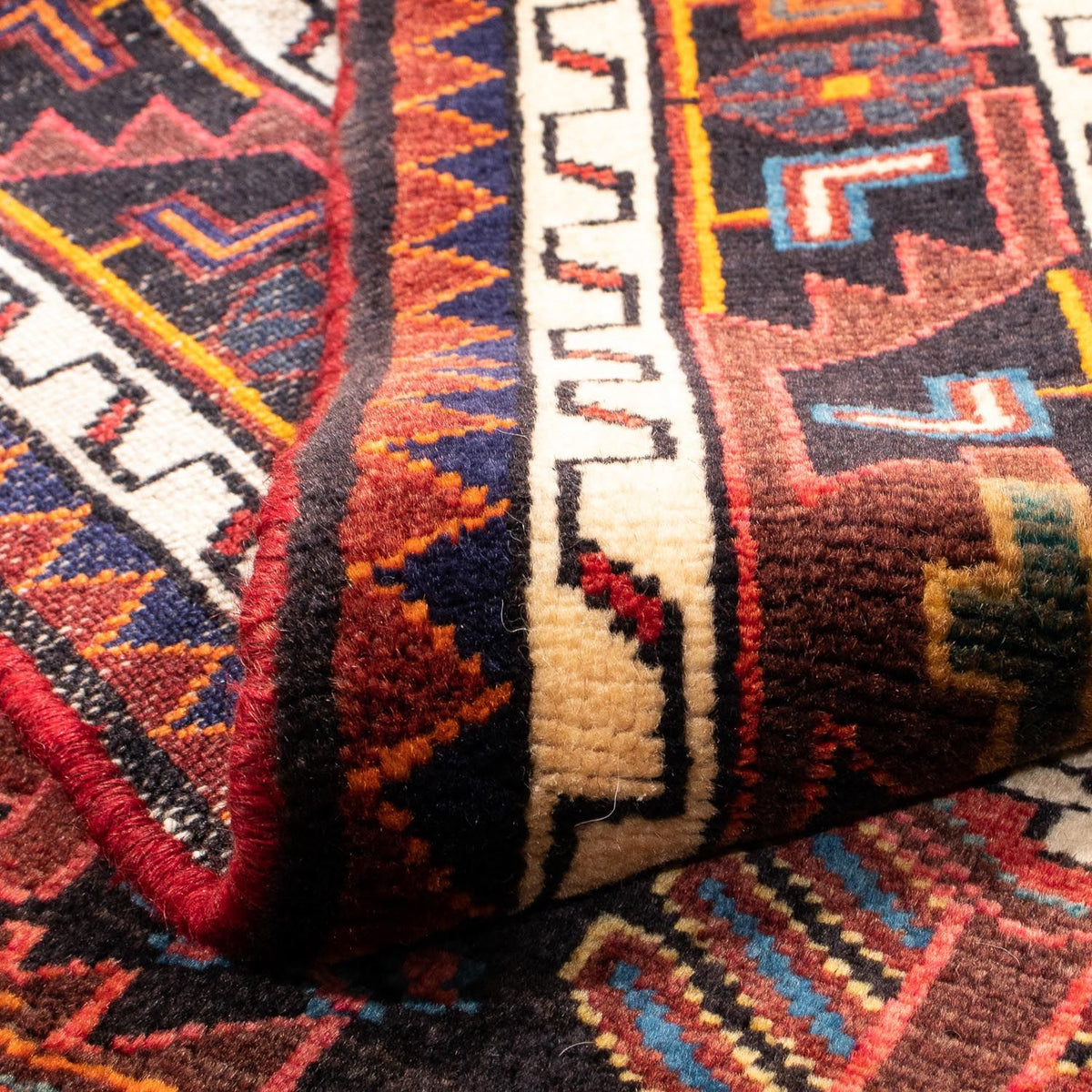 Tapis persan - Nomadic - 150 x 116 cm - rouge foncé