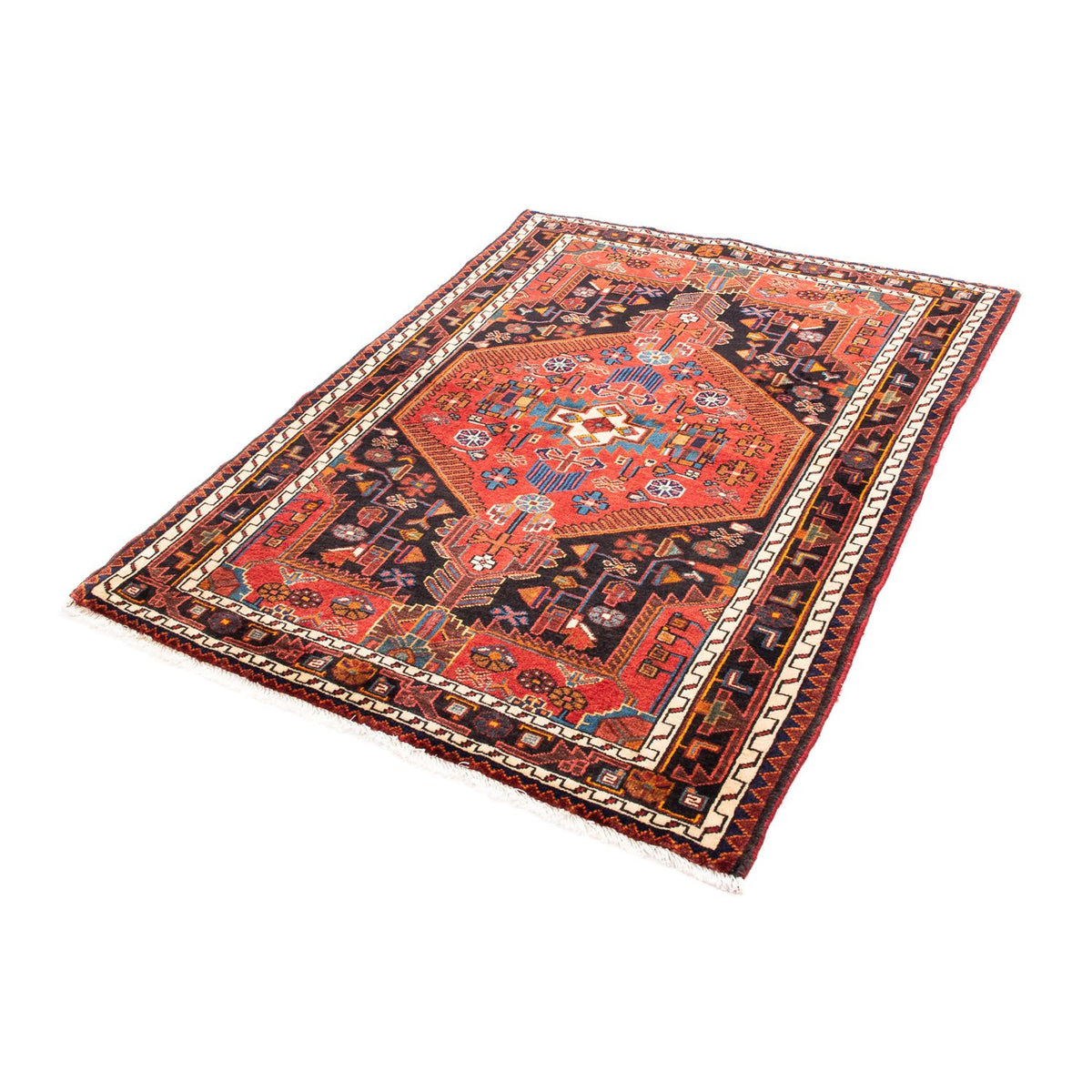 Tapis persan - Nomadic - 150 x 116 cm - rouge foncé