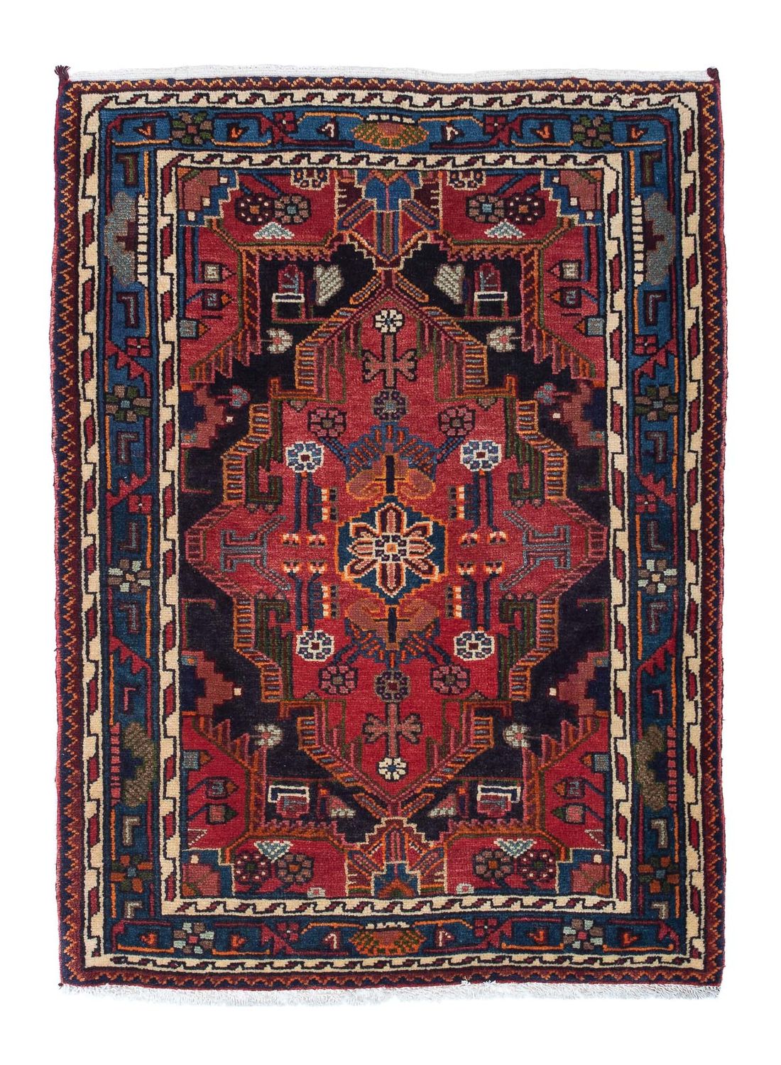 Tapis persan - Nomadic - 125 x 90 cm - rouge foncé