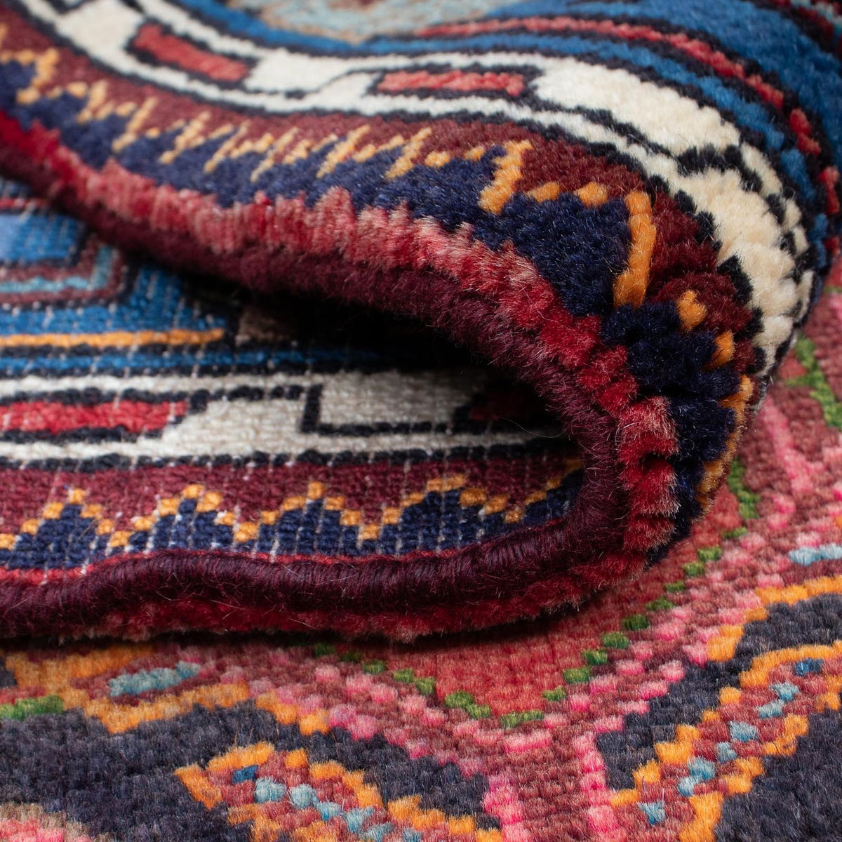 Tapis persan - Nomadic - 125 x 90 cm - rouge foncé