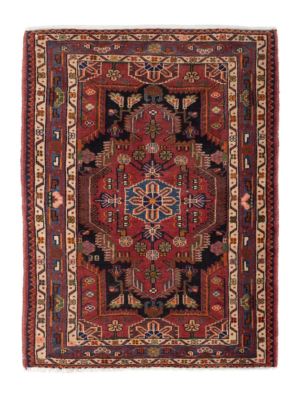 Tapis persan - Nomadic - 127 x 90 cm - rouge foncé