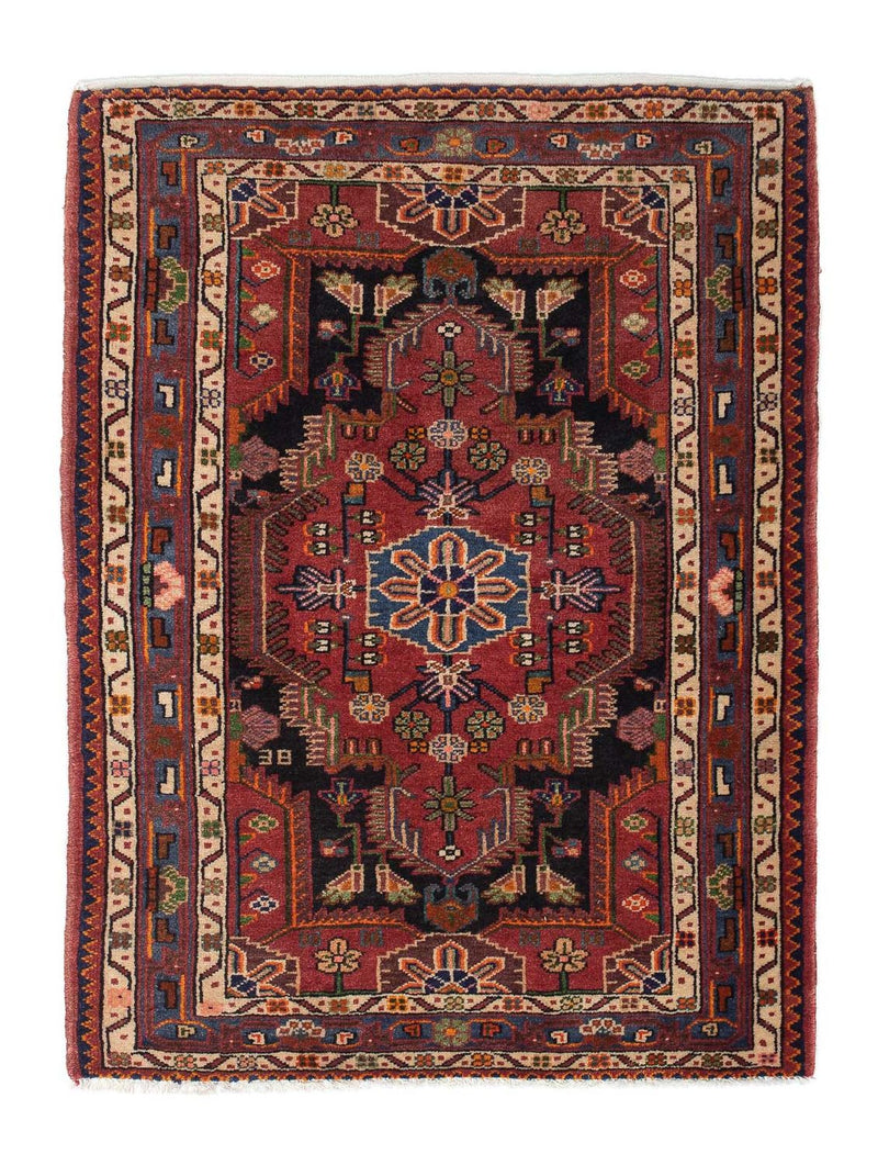 Tapis persan - Nomadic - 127 x 90 cm - rouge foncé