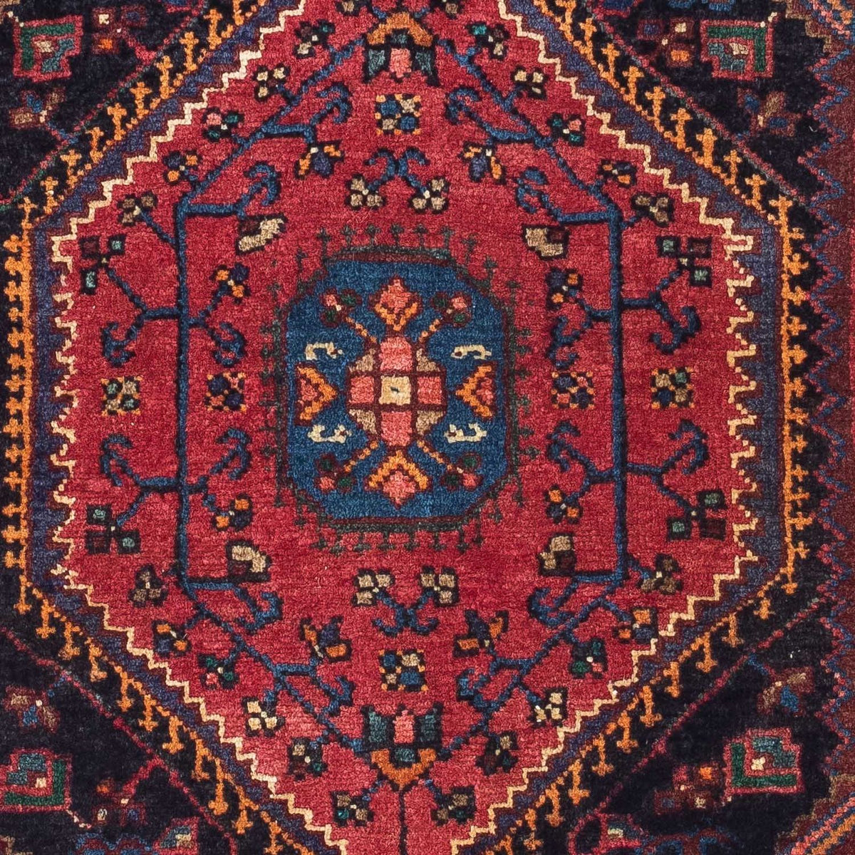 Tapis persan - Nomadic - 138 x 88 cm - rouge foncé