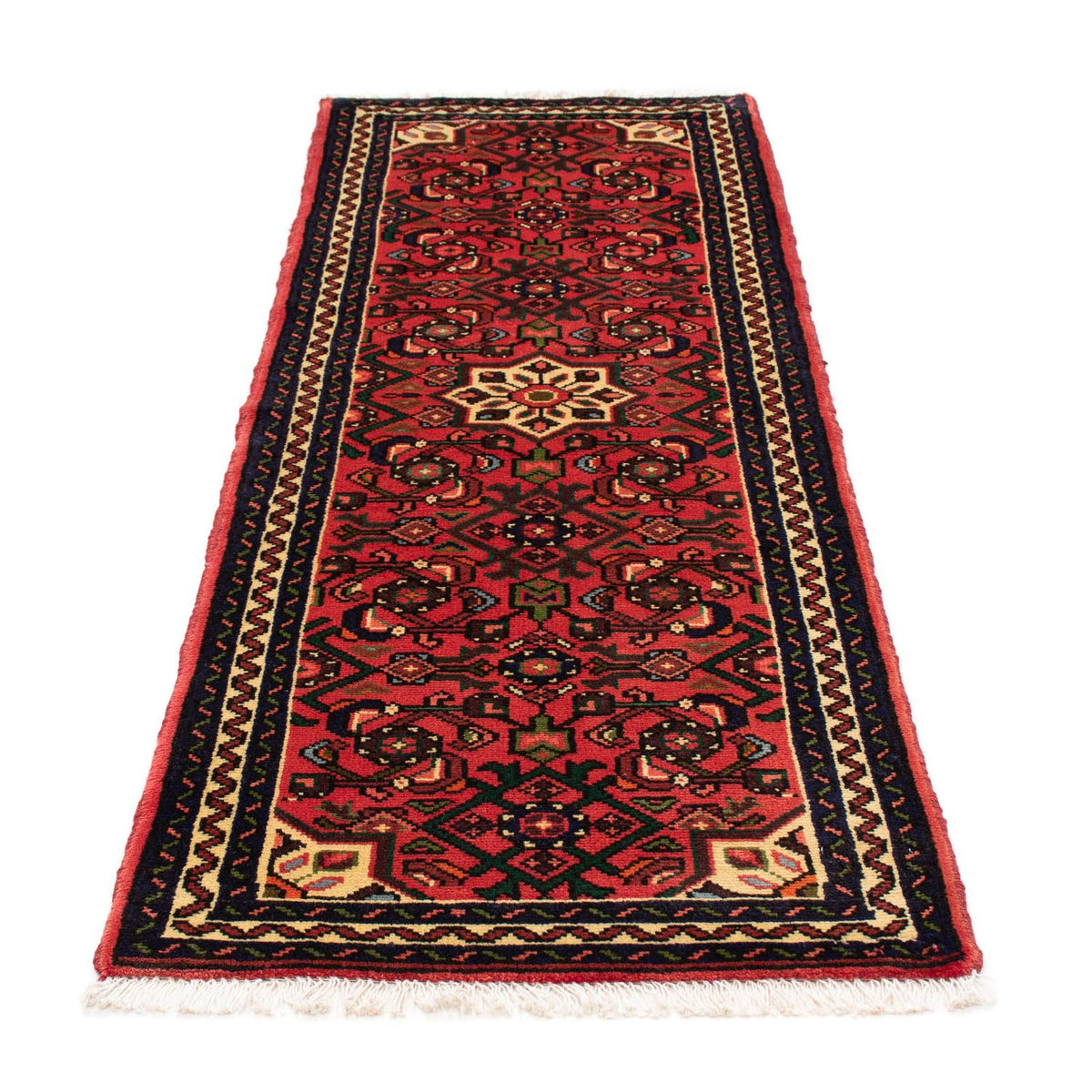 Tapis de couloir Tapis persan - Nomadic - 195 x 68 cm - rouge foncé