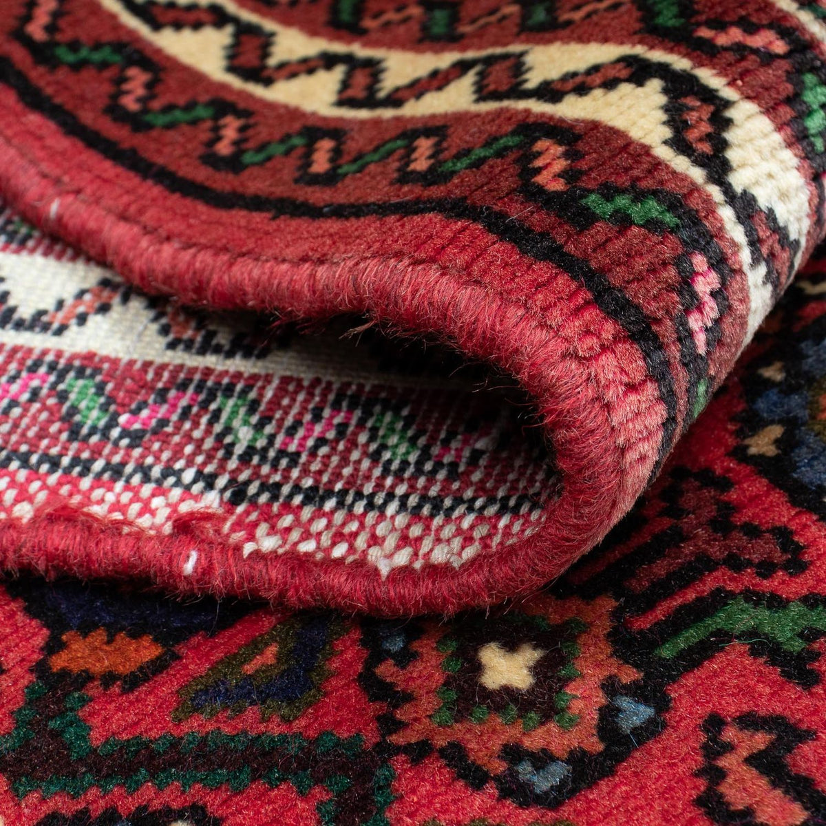 Tapis de couloir Tapis persan - Nomadic - 195 x 68 cm - rouge foncé