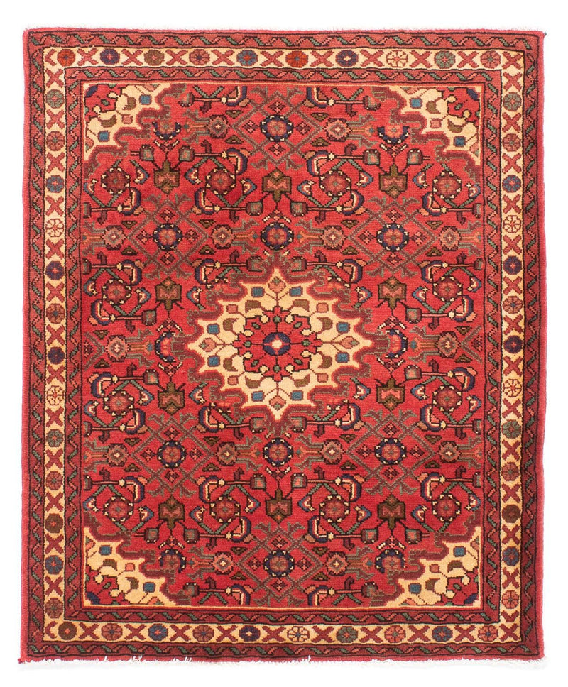 Tapis persan - Nomadic - 135 x 110 cm - rouge clair