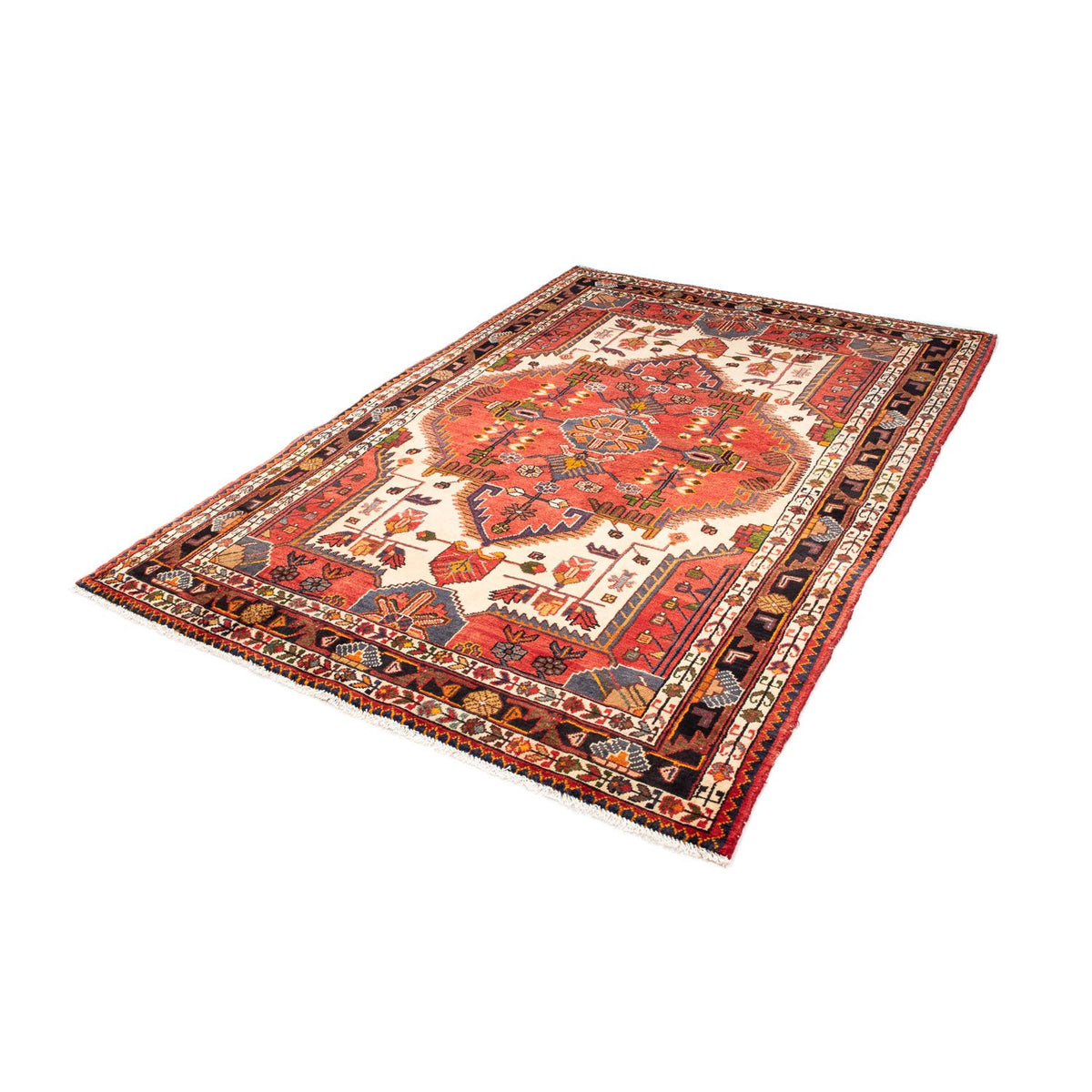 Tapis persan - Nomadic - 205 x 142 cm - rouge