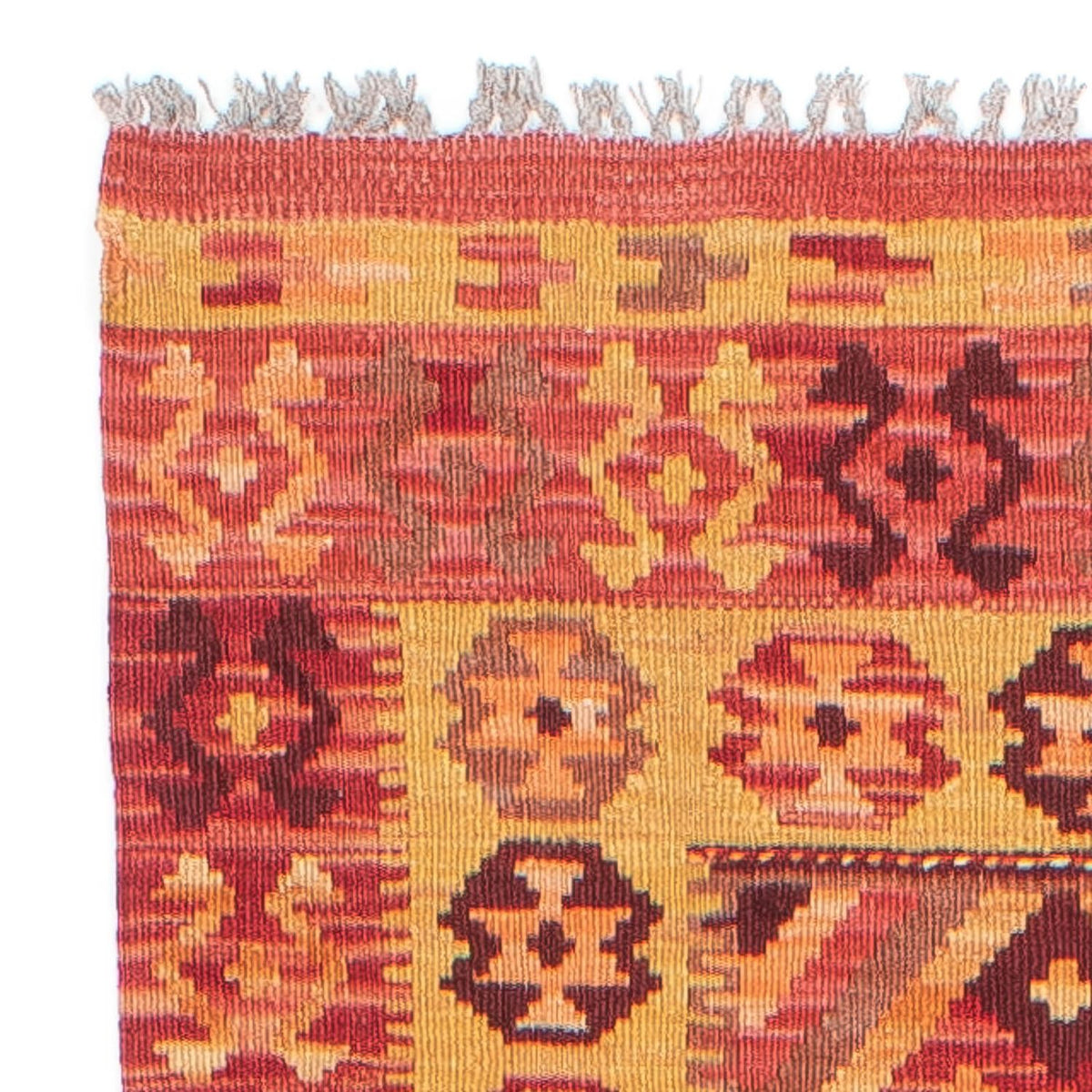 Tapis de couloir Tapis Kelim - Splash - 299 x 73 cm - rouge clair