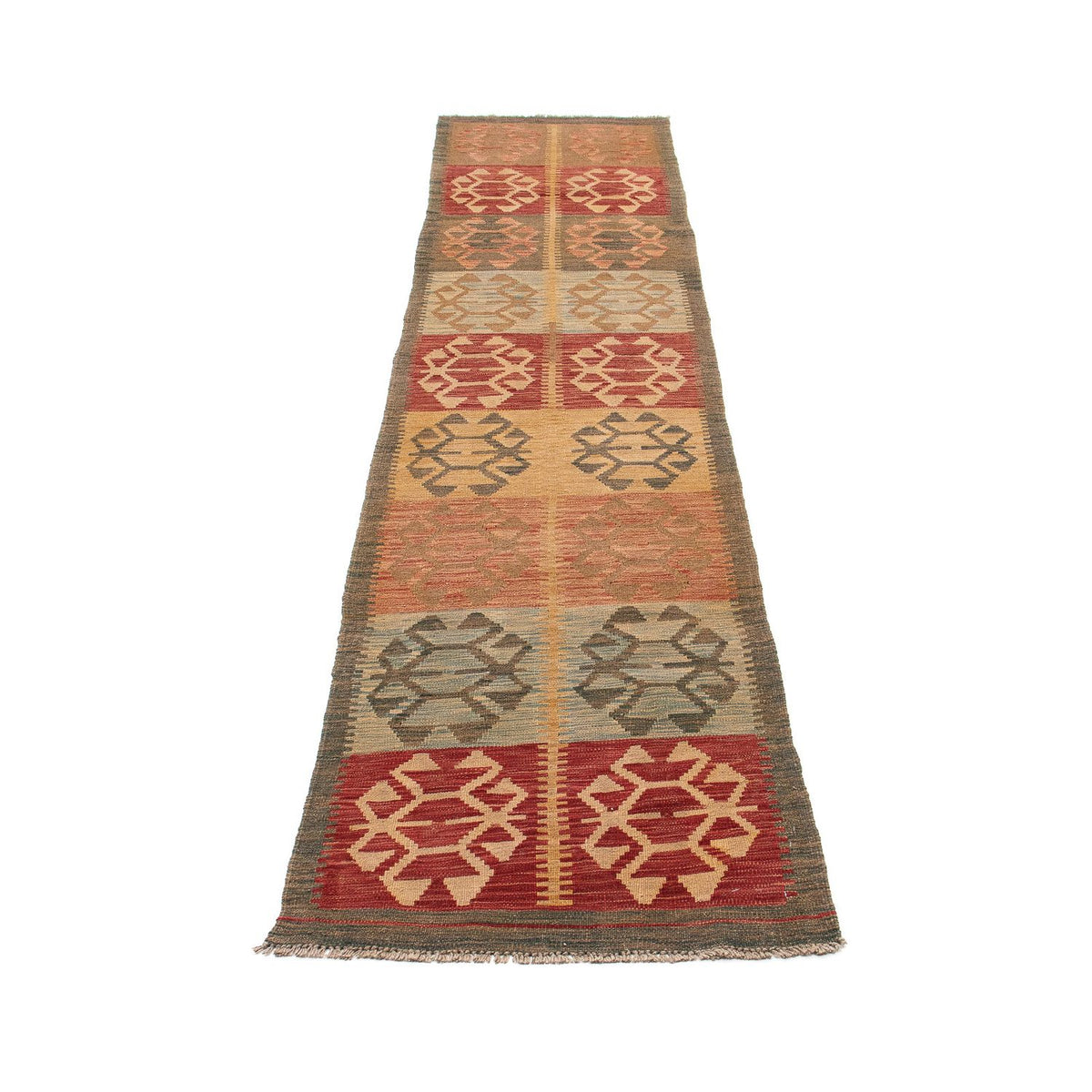 Tapis de couloir Tapis Kelim - Splash - 395 x 72 cm - multicolore
