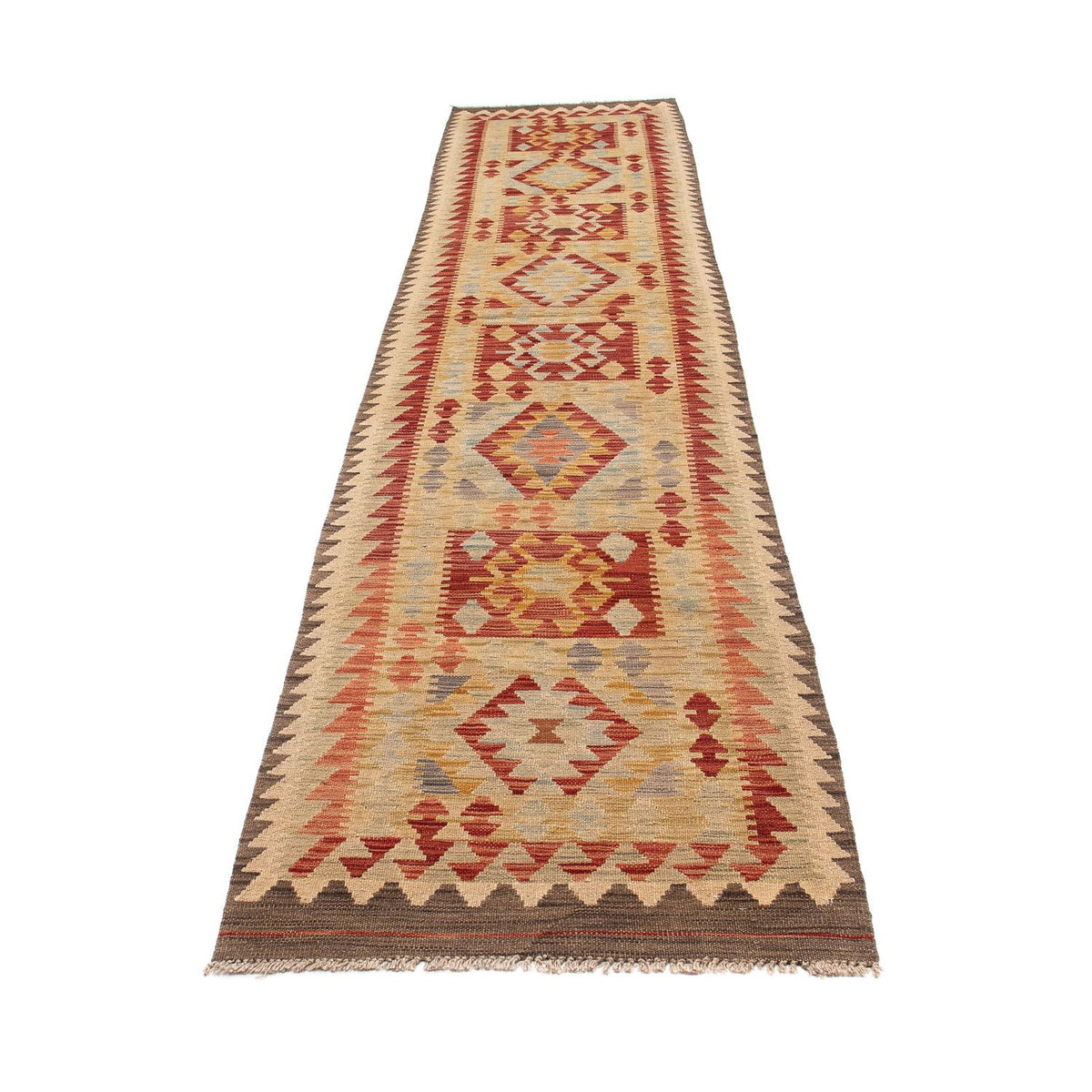 Tapis de couloir Tapis Kelim - Splash - 389 x 77 cm - multicolore