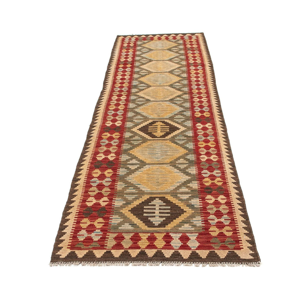 Tapis de couloir Tapis Kelim - Splash - 295 x 76 cm - multicolore