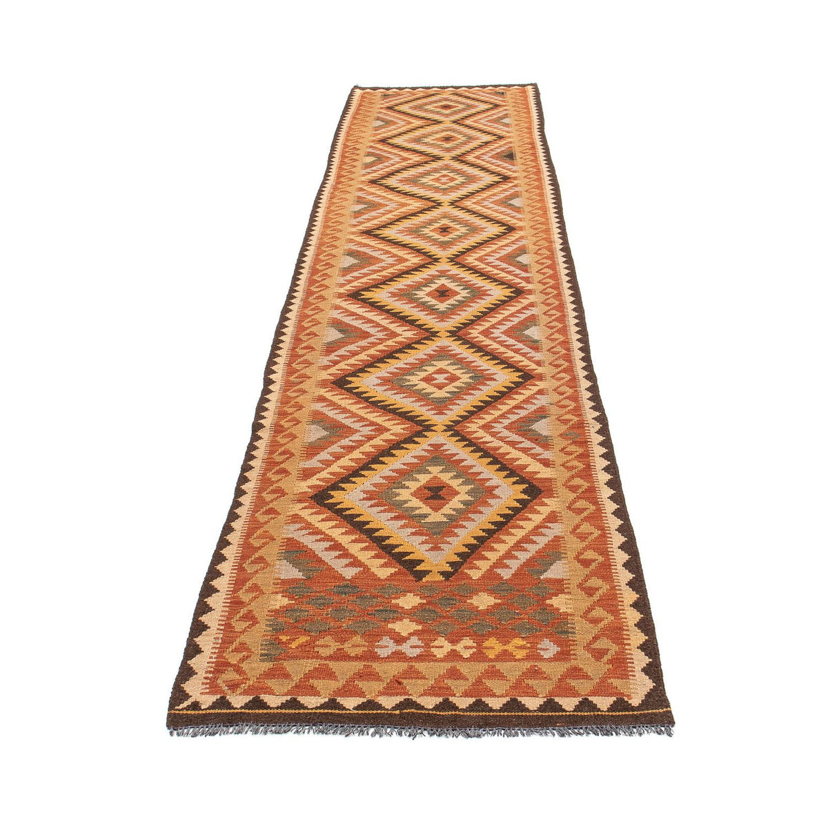 Tapis de couloir Tapis Kelim - Splash - 394 x 76 cm - multicolore
