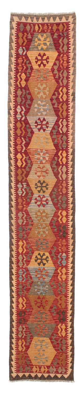 Tapis de couloir Tapis Kelim - Splash - 389 x 76 cm - rouge