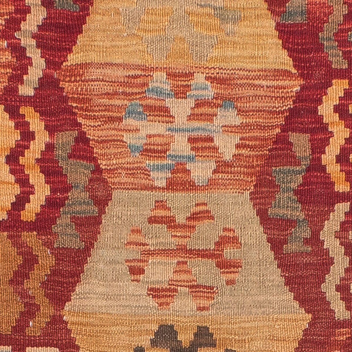 Tapis de couloir Tapis Kelim - Splash - 389 x 76 cm - rouge