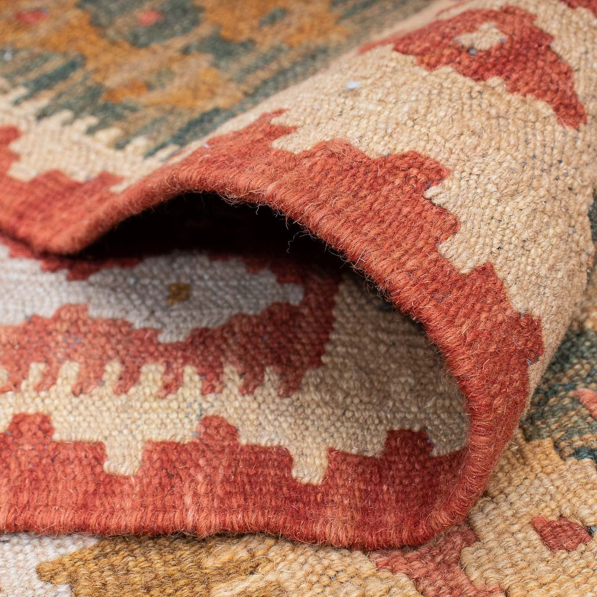 Tapis de couloir Tapis Kelim - Splash - 309 x 93 cm - rouge clair