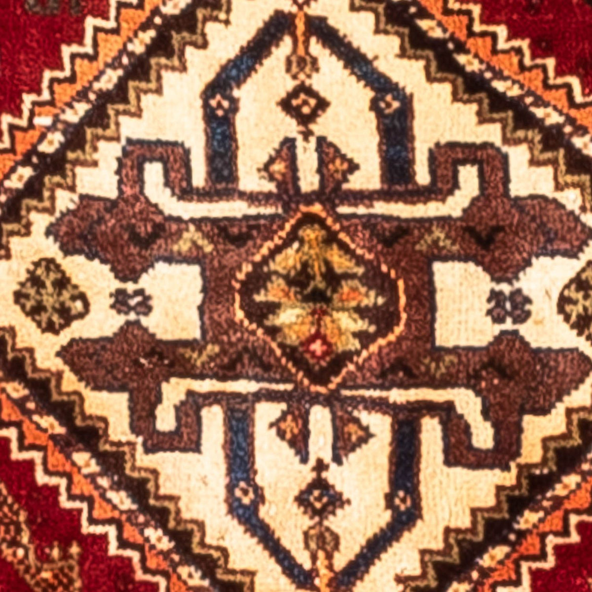 Tapis persan - Nomadic - 210 x 145 cm - rouge foncé