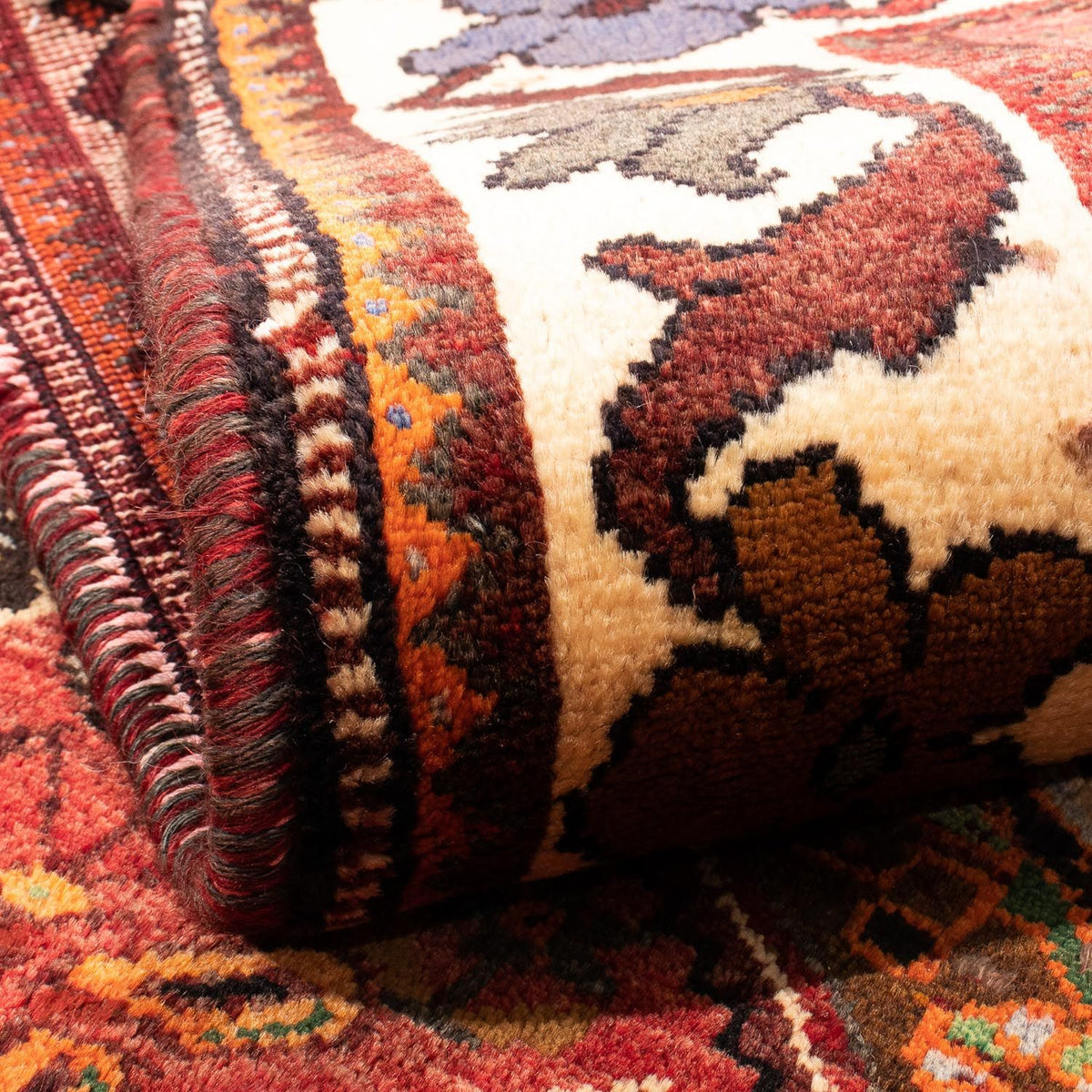 Tapis persan - Nomadic - 210 x 140 cm - rouge foncé