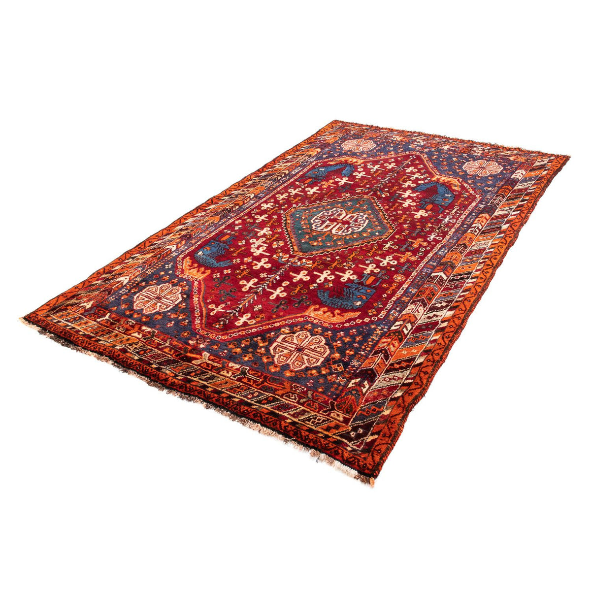 Tapis persan - Nomadic - 235 x 140 cm - rouge foncé
