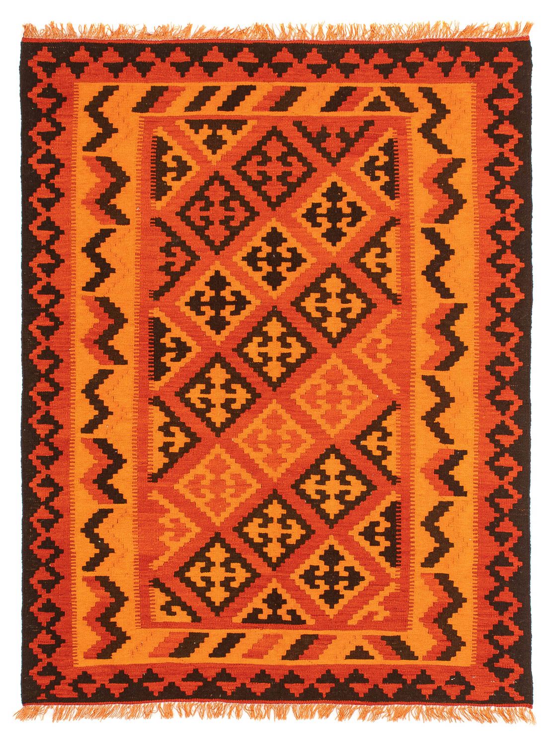 Tapis Kelim - Oriental - 194 x 150 cm - rouge clair