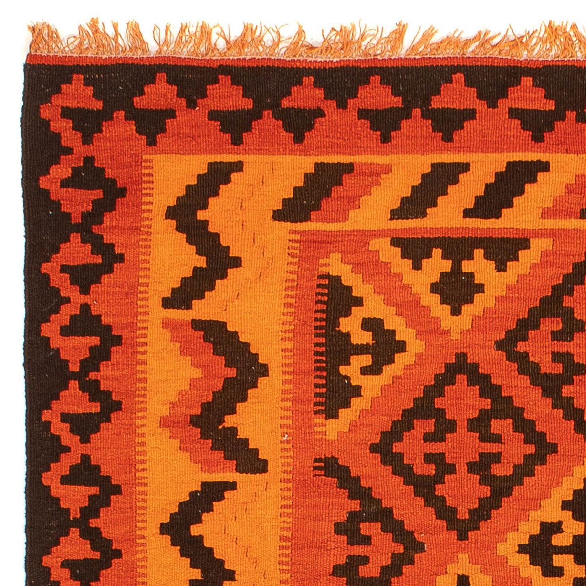 Tapis Kelim - Oriental - 194 x 150 cm - rouge clair