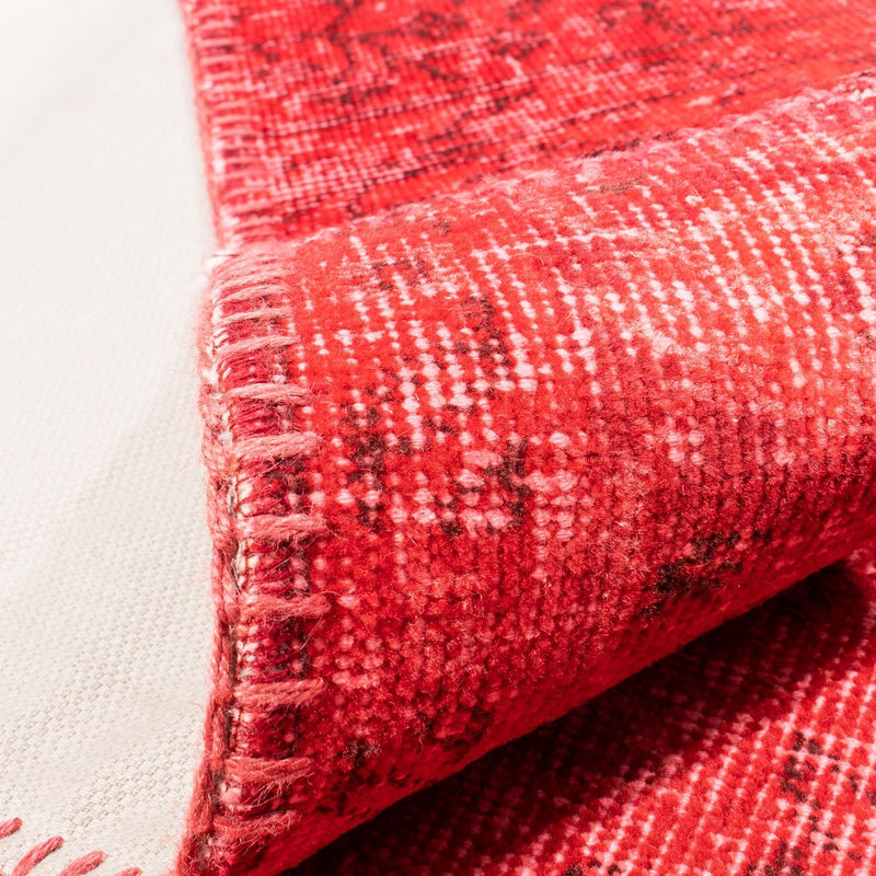 Tapis patchwork - 240 x 170 cm - rouge foncé