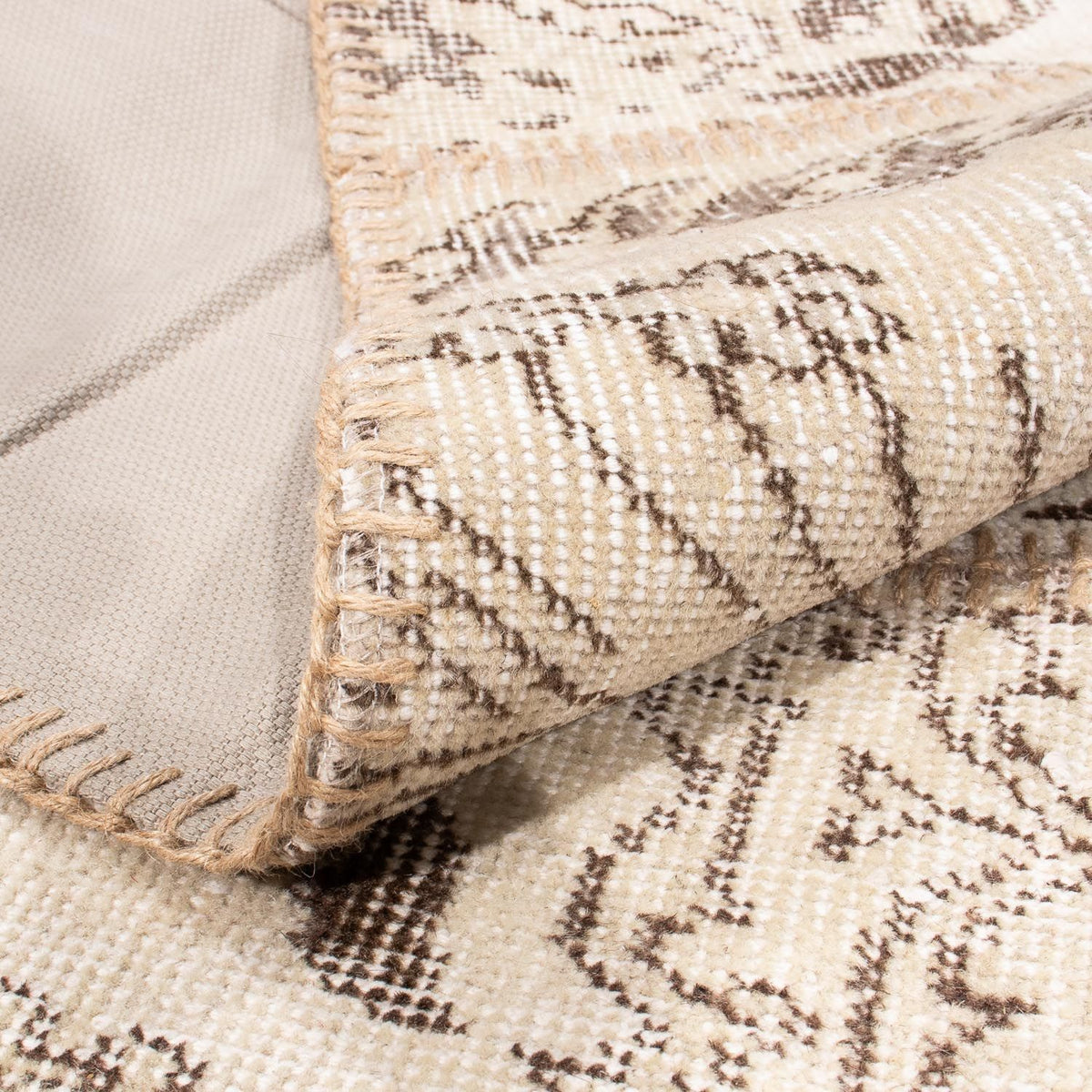 Tapis patchwork - 240 x 170 cm - marron clair