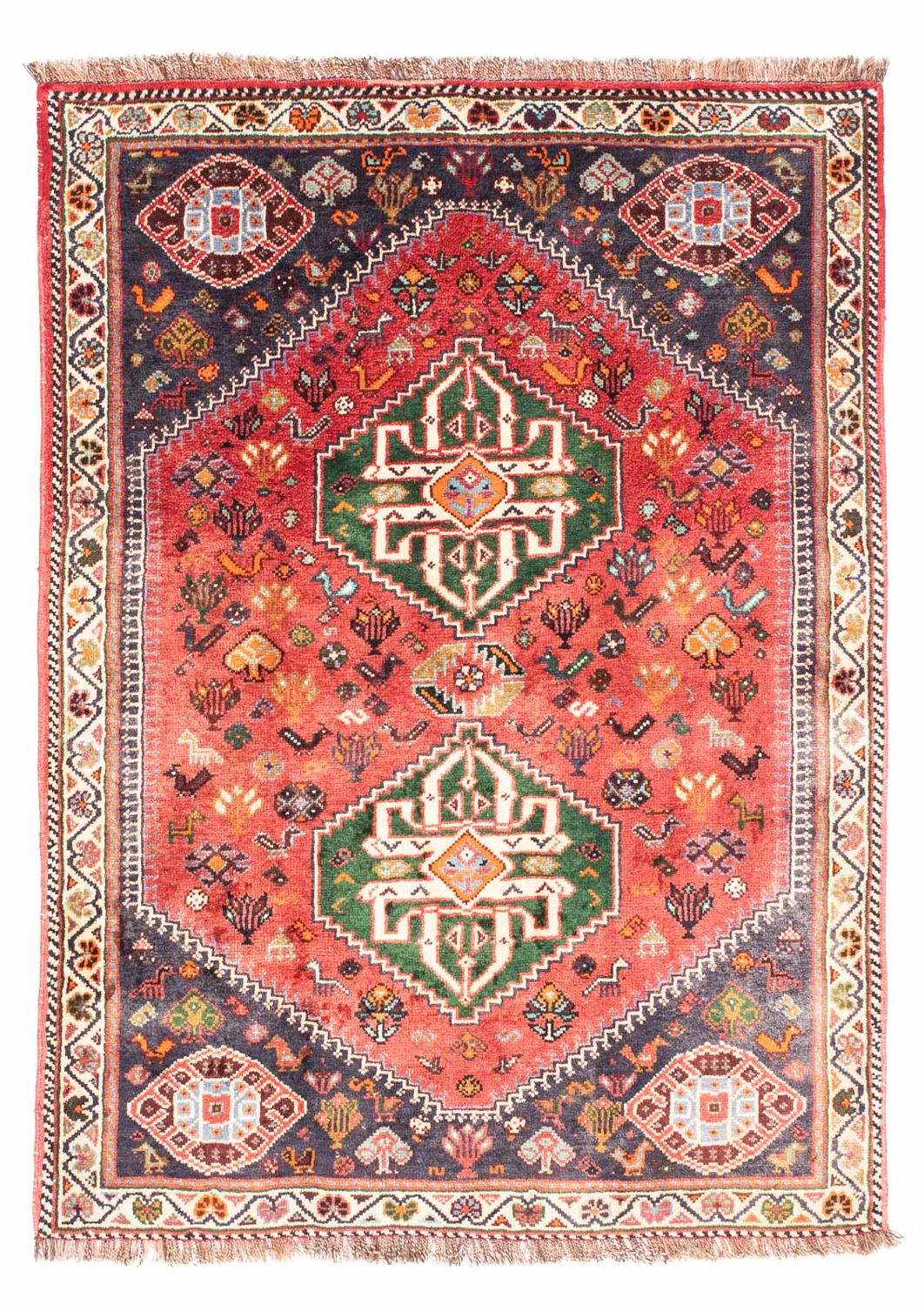 Tapis persan - Nomadic - 160 x 117 cm - rouge