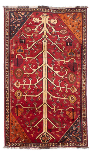 Tapis persan - Nomadic - 208 x 117 cm - rouge foncé