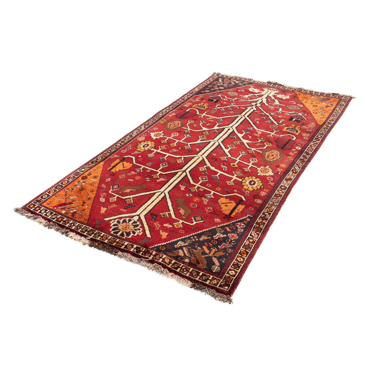 Tapis persan - Nomadic - 208 x 117 cm - rouge foncé