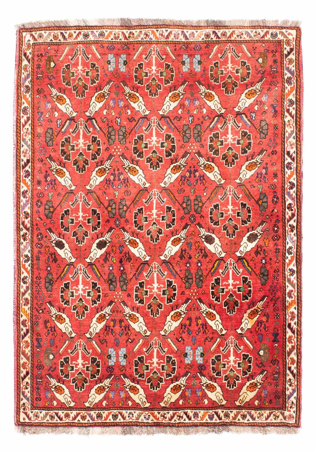 Tapis persan - Nomadic - 162 x 117 cm - rouge clair