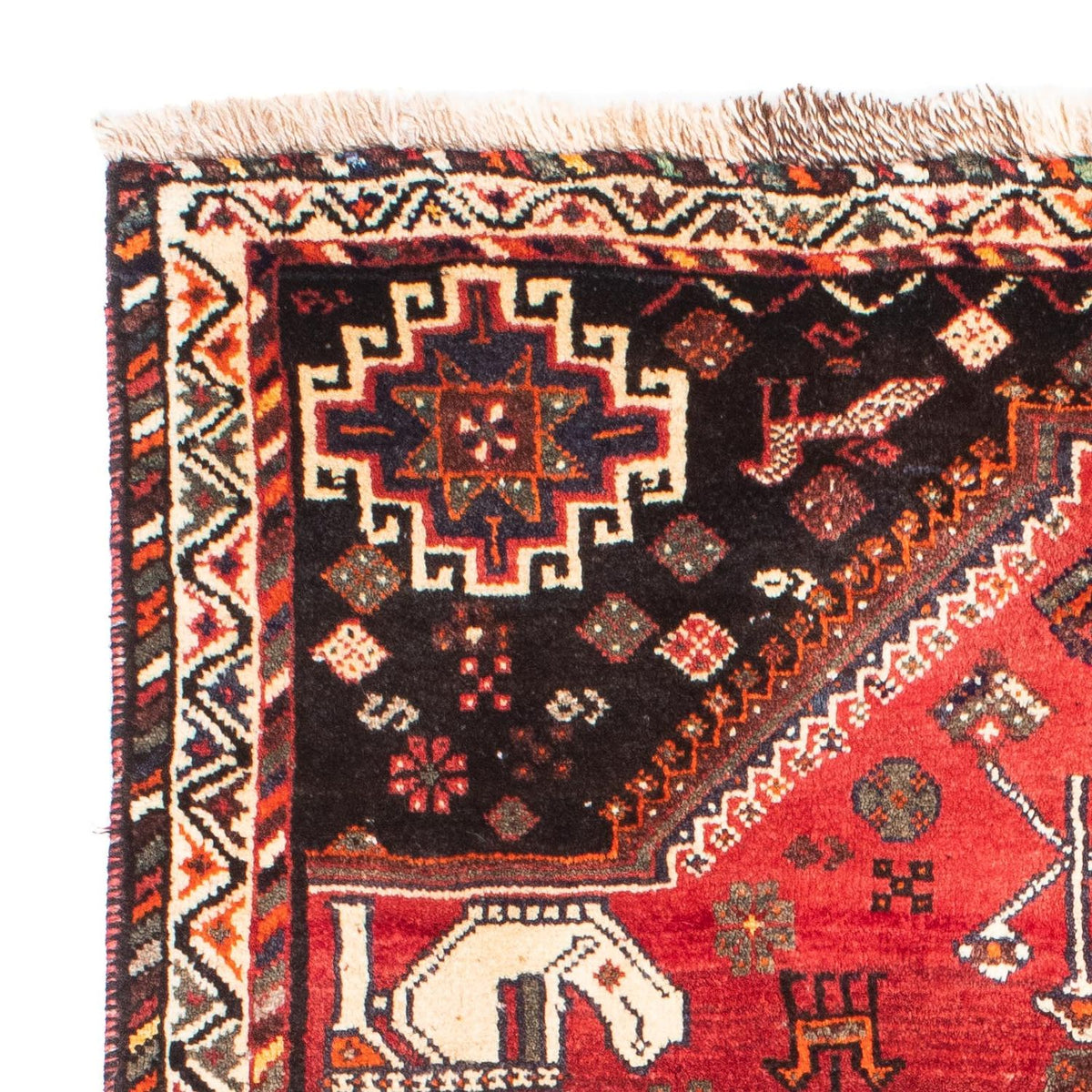 Tapis persan - Nomadic - 162 x 118 cm - rouge foncé