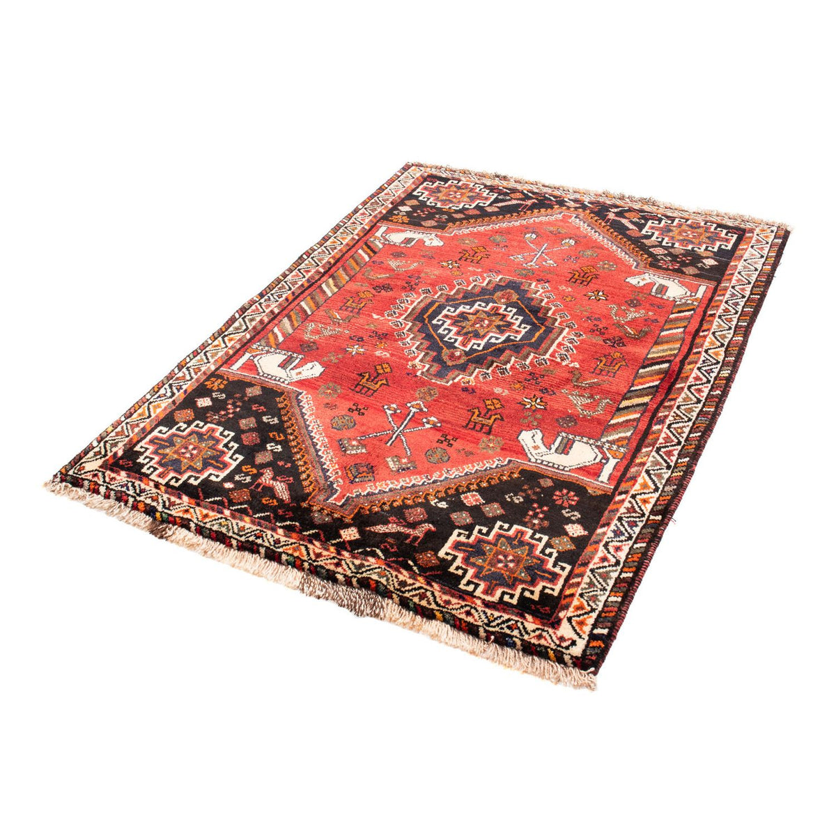 Tapis persan - Nomadic - 162 x 118 cm - rouge foncé