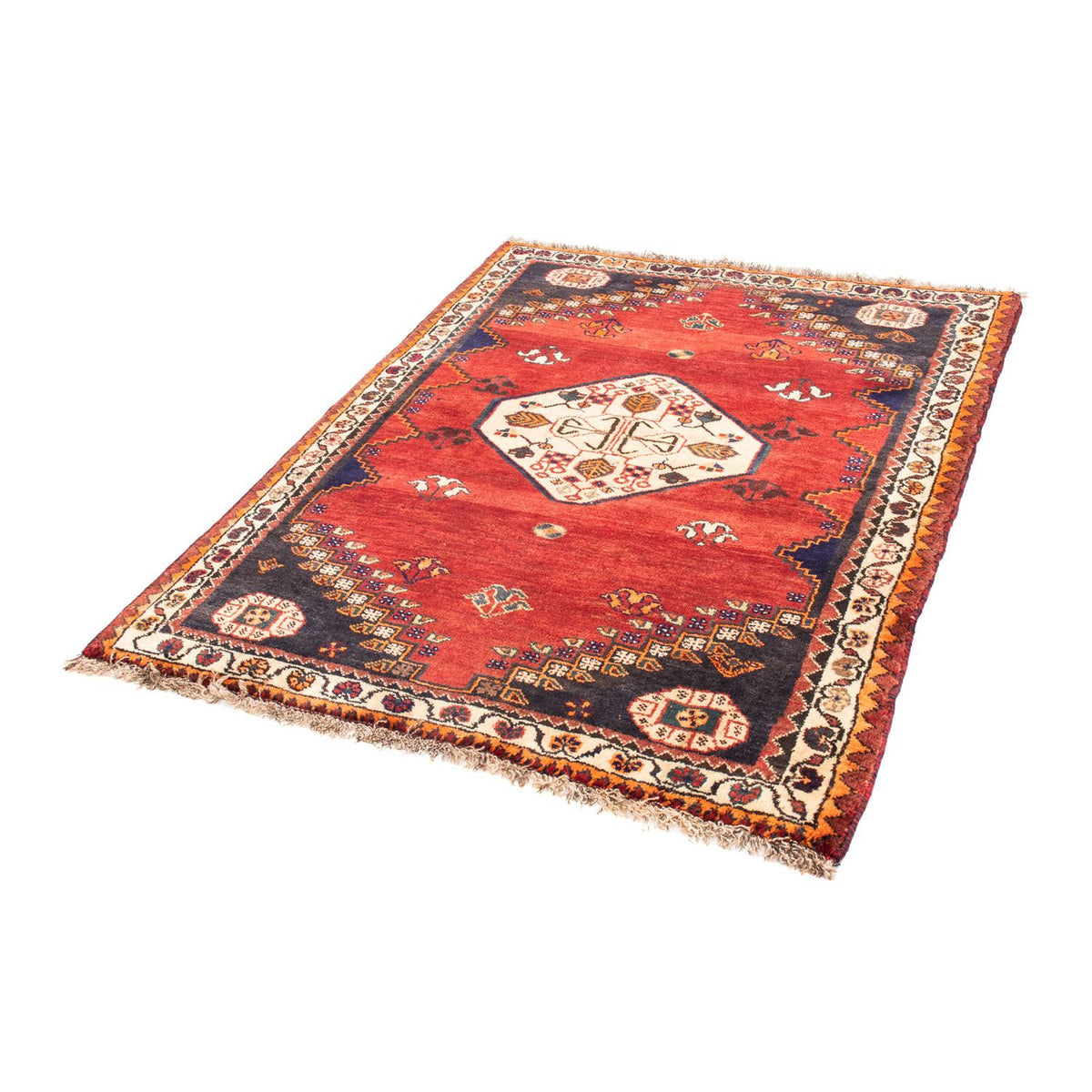 Tapis persan - Nomadic - 150 x 116 cm - rouge foncé
