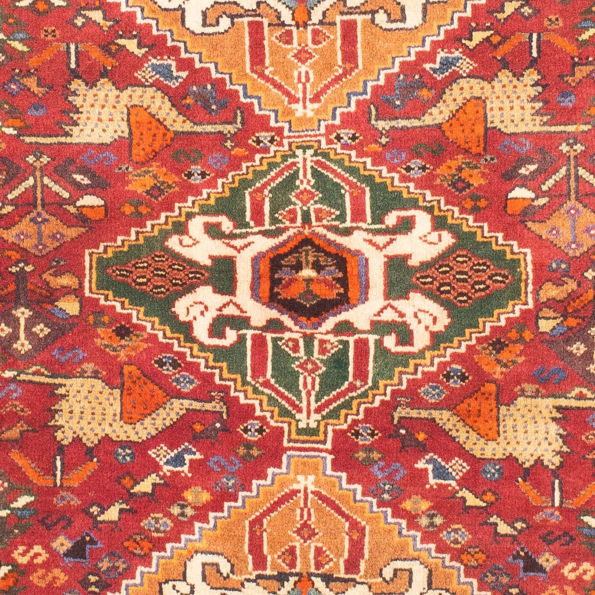 Tapis persan - Nomadic - 143 x 110 cm - rouge foncé