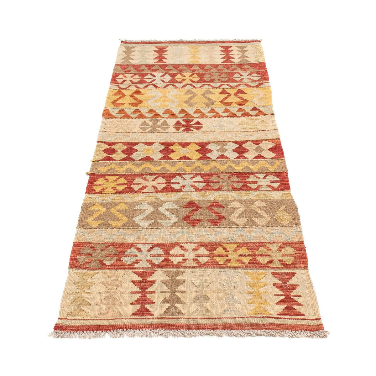 Tapis de couloir Tapis Kelim - Splash - 204 x 67 cm - rouge