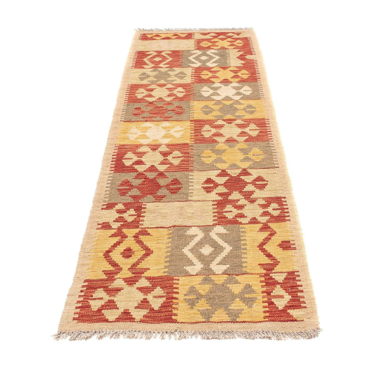 Tapis de couloir Tapis Kelim - Splash - 206 x 62 cm - multicolore