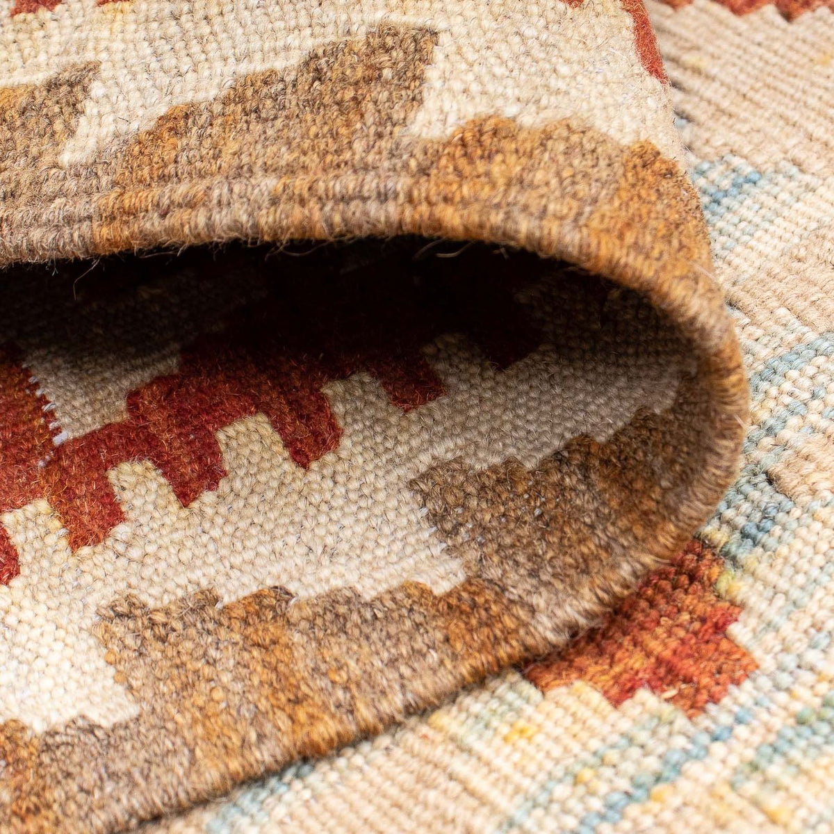 Tapis de couloir Tapis Kelim - Splash - 200 x 62 cm - rouille