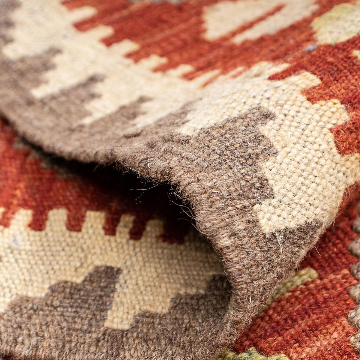 Tapis de couloir Tapis Kelim - Splash - 200 x 66 cm - rouge