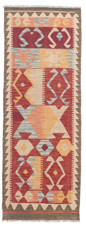 Tapis de couloir Tapis Kelim - Splash - 203 x 69 cm - multicolore