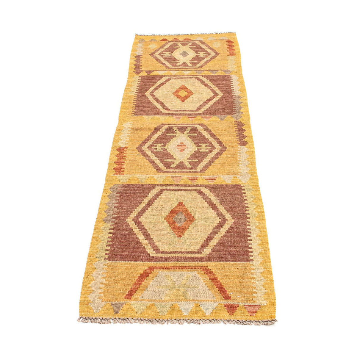 Tapis de couloir Tapis Kelim - Splash - 191 x 52 cm - or
