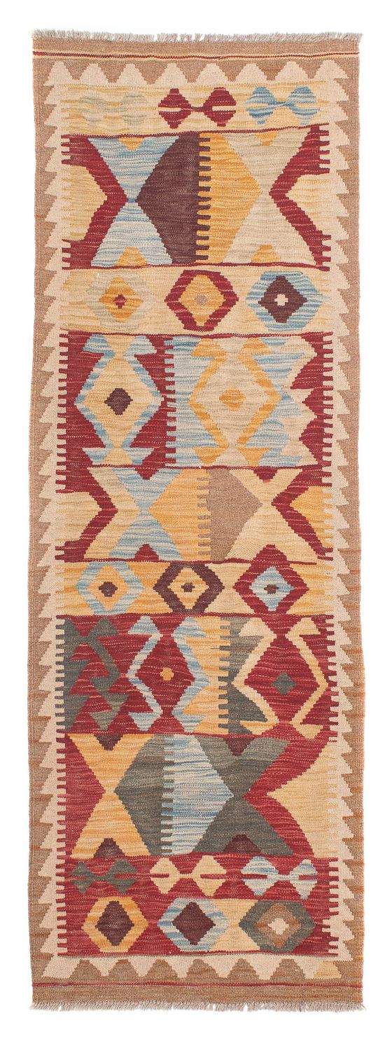 Tapis de couloir Tapis Kelim - Splash - 203 x 68 cm - marron clair