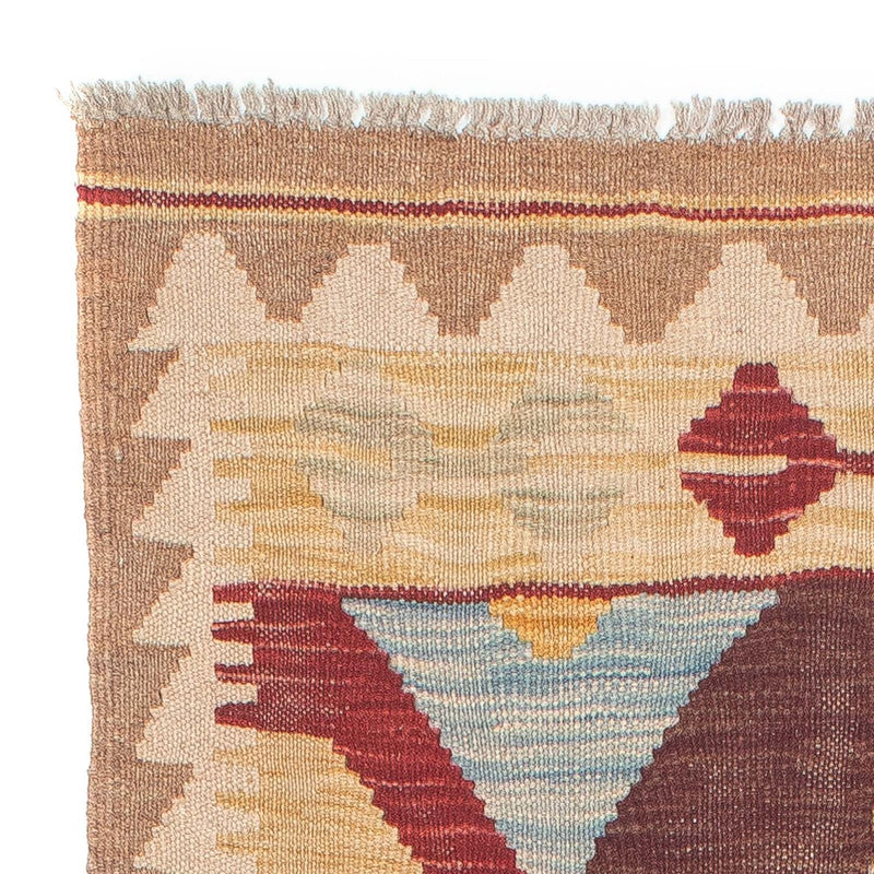 Tapis de couloir Tapis Kelim - Splash - 203 x 68 cm - marron clair