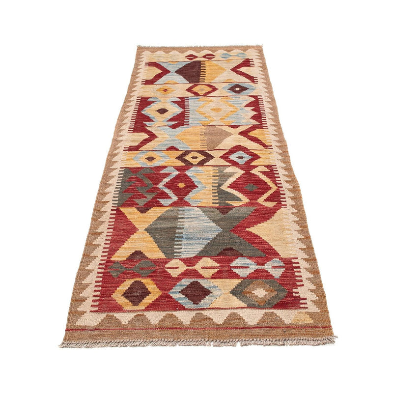Tapis de couloir Tapis Kelim - Splash - 203 x 68 cm - marron clair