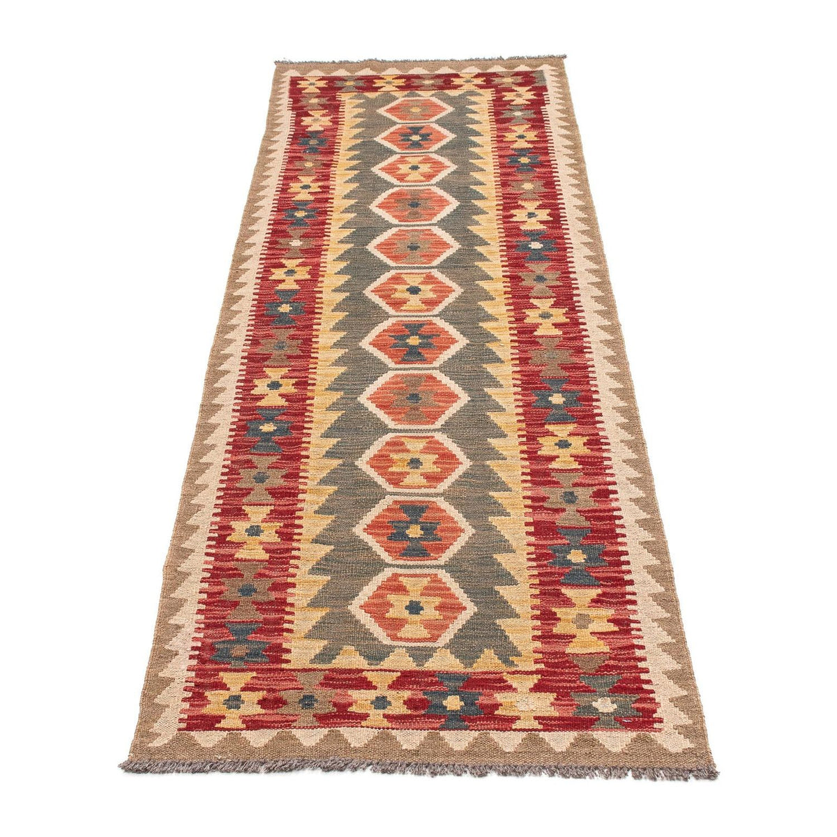 Tapis de couloir Tapis Kelim - Splash - 211 x 63 cm - multicolore