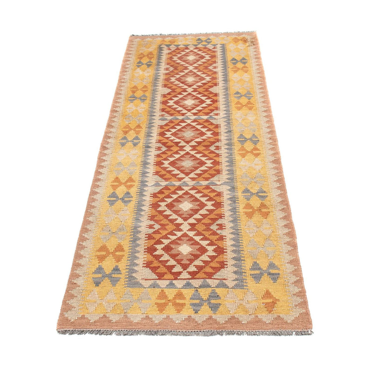 Tapis de couloir Tapis Kelim - Splash - 197 x 62 cm - multicolore