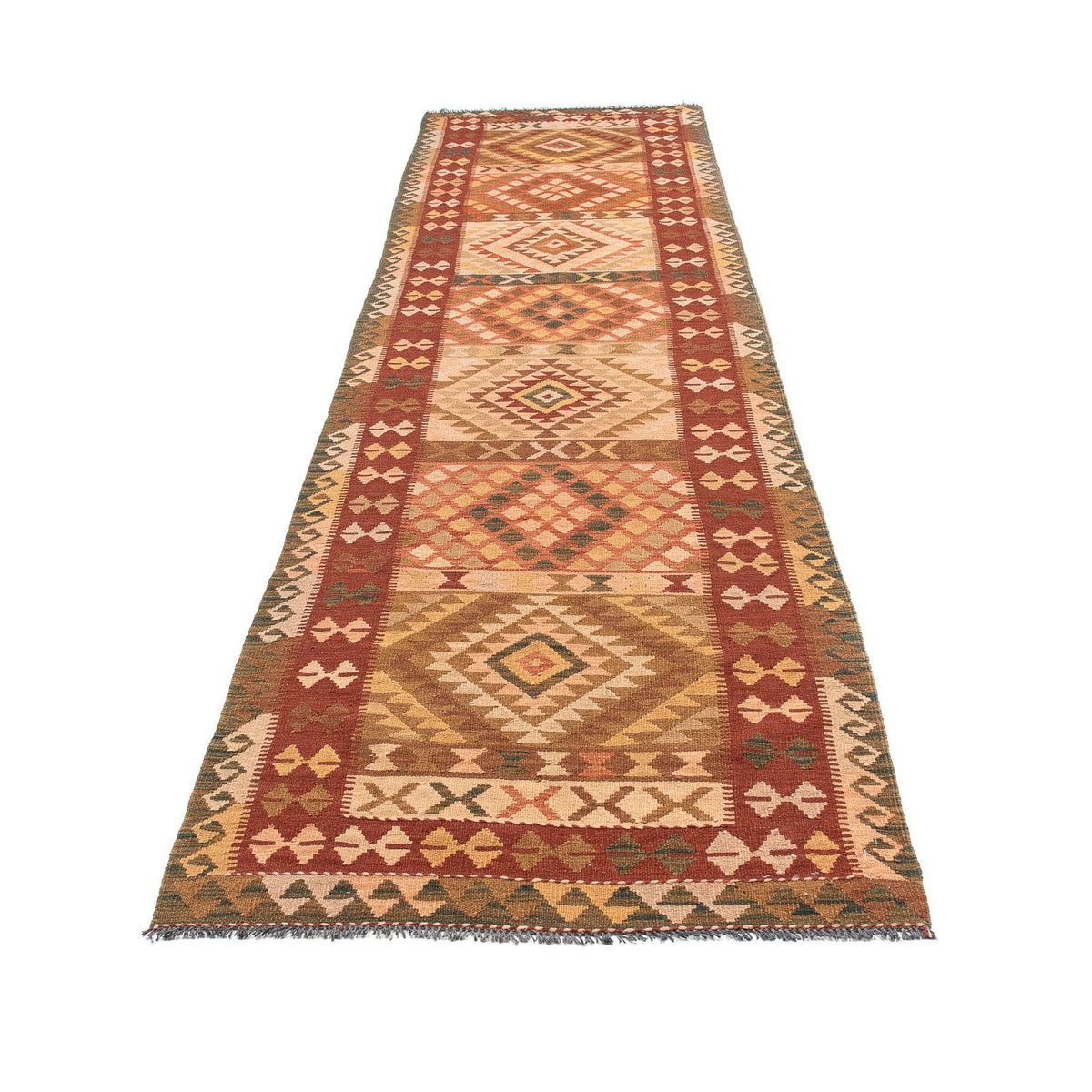 Tapis de couloir Tapis Kelim - Splash - 397 x 95 cm - multicolore