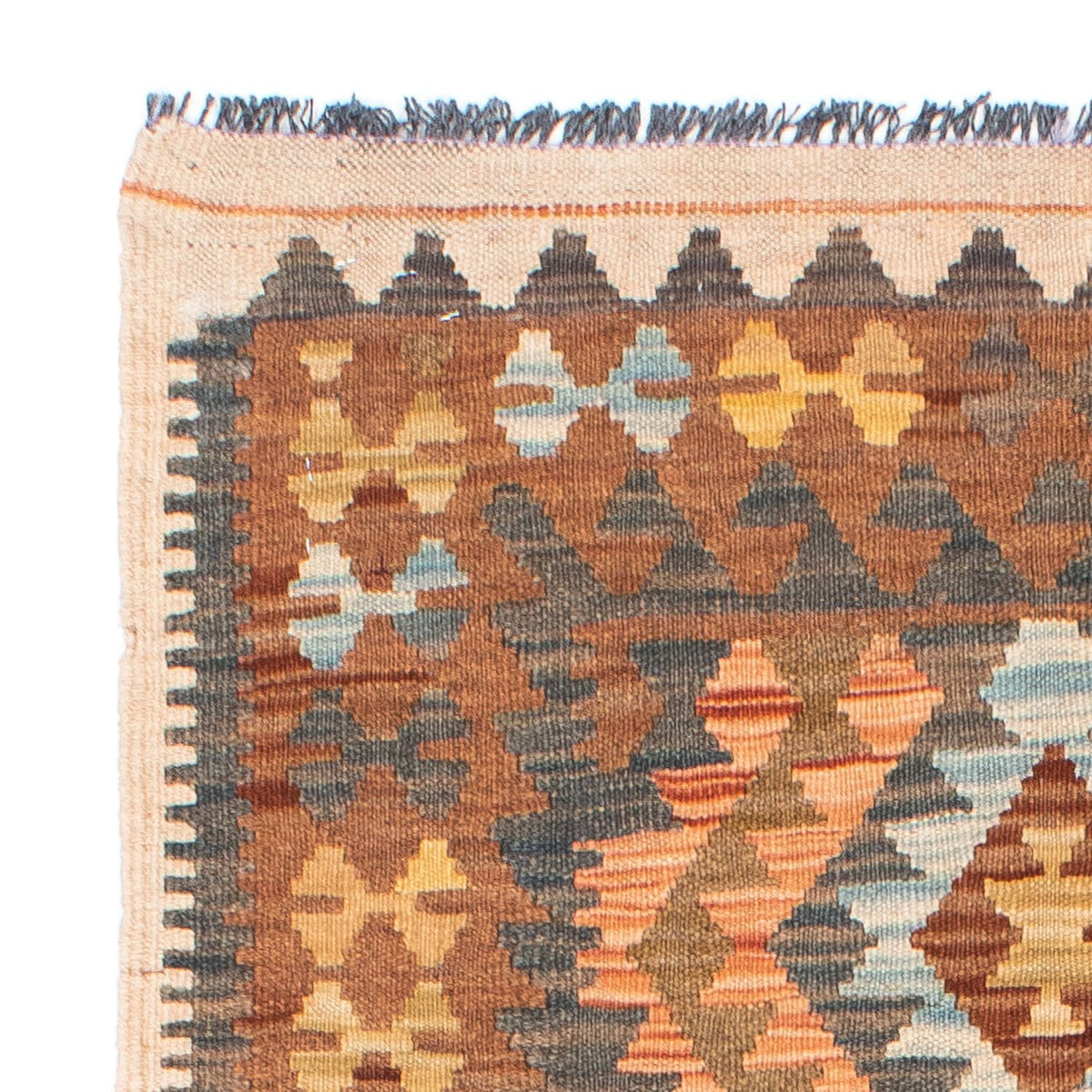 Tapis de couloir Tapis Kelim - Oriental - 199 x 88 cm - marron clair