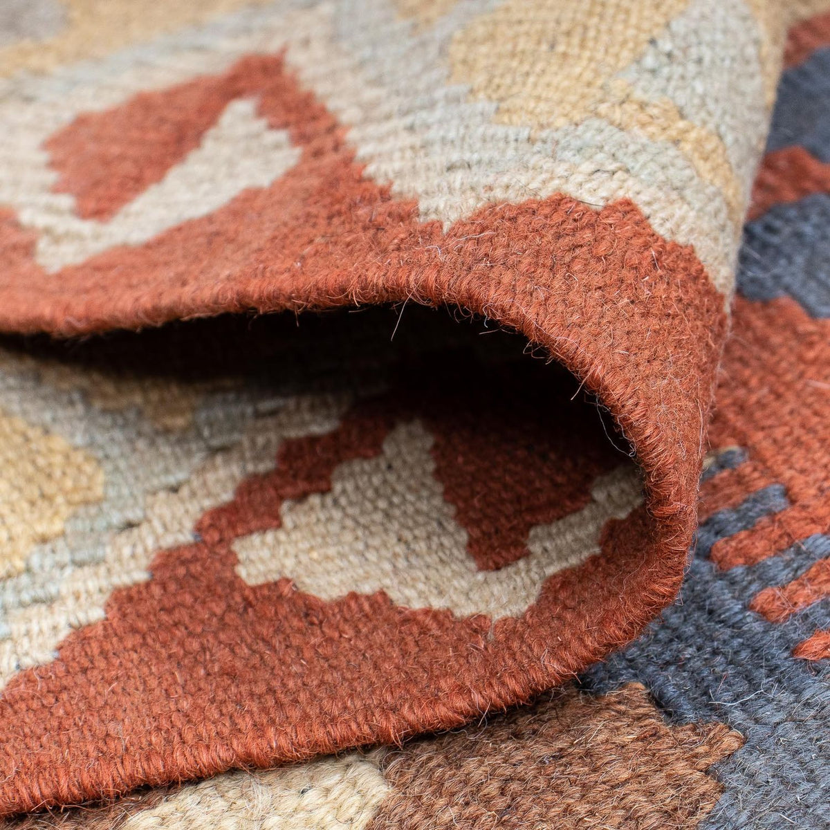 Tapis de couloir Tapis Kelim - Splash - 182 x 61 cm - rouille