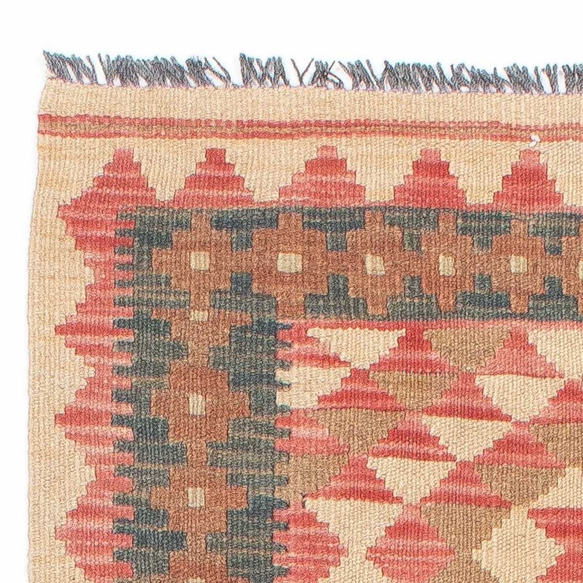 Tapis de couloir Tapis Kelim - Splash - 203 x 60 cm - rouge clair