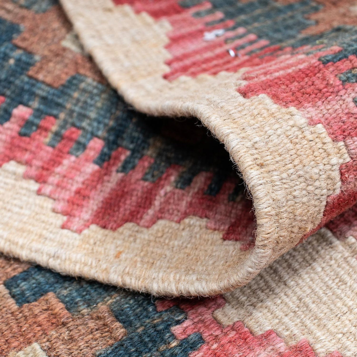 Tapis de couloir Tapis Kelim - Splash - 203 x 60 cm - rouge clair